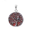 thumbnail image 1 of Colliers et Pendentifs Ancien Arbre Creux de Vie de Couleur Argent Rond Femmes Hommes, 1 of 6