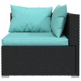 thumbnail image 2 of vidaXL 4 Piece Garden Lounge Set with Cushions Poly Rattan Black, 2 of 4