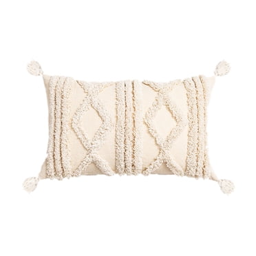 Housses de Coussins Décoratives pour la Maison, Housse de Coussin à Pompons 30x50 cm