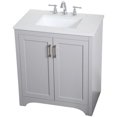 thumbnail image 1 of Pemberly Row Traditional 30" Single Quartz Top Bathroom Vanity in Gray, 1 of 15