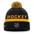 thumbnail image 2 of Pittsburgh Penguins Fanatics Authentic Pro Locker Room Beanie Cuff Pom Toque, 2 of 2