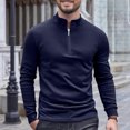 thumbnail image 2 of Dagugfen Quarter Zipper Pullover Men Long Sleeve Slim Fitted Thermal Base Layer Running Workout Tops, 2 of 5