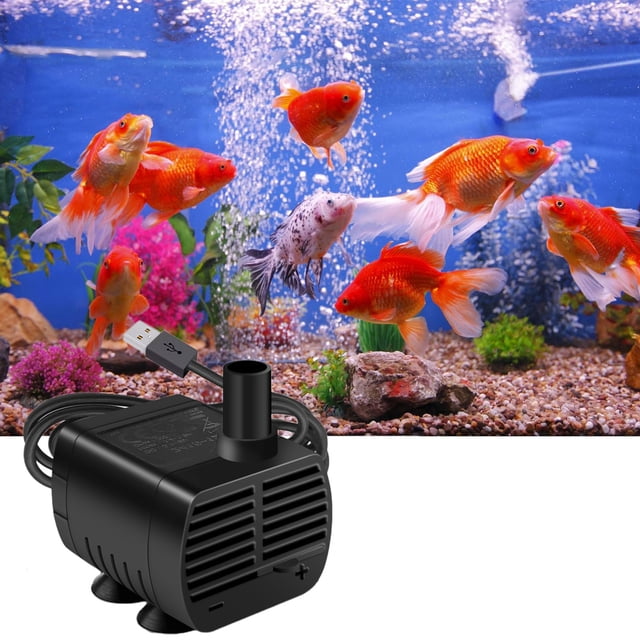 Mini Pompe à Eau Submersible USB 5V, Débit Réglable, Haute Levée, Conception Silencieuse, Sécuritaire pour Fontaines pour Animaux, Aquariums, Réservoirs à Poissons, Étangs, Hydroponie, Plastique Blanc Compact, 50 GPH
