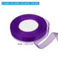 thumbnail image 2 of Unique Bargains 0.6 Inch x 50 Yard Organza Ribbon, Gift Wrapping Ribbon for Bouquet Cake Invitations Card Decoration, Purple, 2 of 7