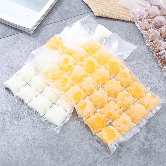 Pisexur Summer Self-sealing Disposable Ice Bag Household Ice Up Cubes Molds Ice Grids Bag 24 Grids,1 Pack 10PCS