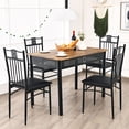 thumbnail image 3 of Costway 5PCS Dining Set Metal Table & 4 Chairs Kitchen Breakfast Furniture Black, 3 of 10