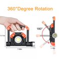 thumbnail image 3 of Lampe de Travail à DEL Rechargeable 2 COB 2500 Lm Pliable Portable Projecteur avec Base Magnétique et Support à Rotation 360° Projecteur Étanche pour Camping Réparation de Voiture Urgence et Chantier, 3 of 8