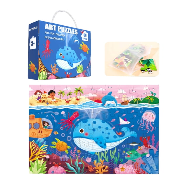 TIELUTT Puzzle Large Puzzles 60 Piece Ages 3 6 for Toddler Children Learning Preschool Educational Development Toys 4 8 Years Old Children Learning Preschool 203000 Alphanumeric Rhyming Authors Skydi