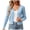 Light Blue, variant on Aocisk Cropped Cardigan for Women Long Sleeve Lightweight Button Down Sweaters V Neck for Stylish and Comfortable Fit White L
