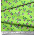 thumbnail image 3 of Soimoi Georgette Viscose Tissu Feuilles & Rose Imprimé Floral 1 Yard 42 Inch Wide, 3 of 3