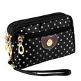 thumbnail image 4 of Women Handbag Canvas 3 Layers Zipper Bag Dot Printed Wallet Mobile Phone Bag, 4 of 9