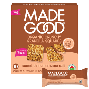 MadeGood Organic Crunchy Granola Squares Cannelle douce & Sel de mer 5 barres