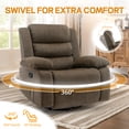 thumbnail image 3 of Korser Oversized Swivel Rocker Recliner Chair for Adults 40.6'' Wide for Living Room,Brown, 3 of 7