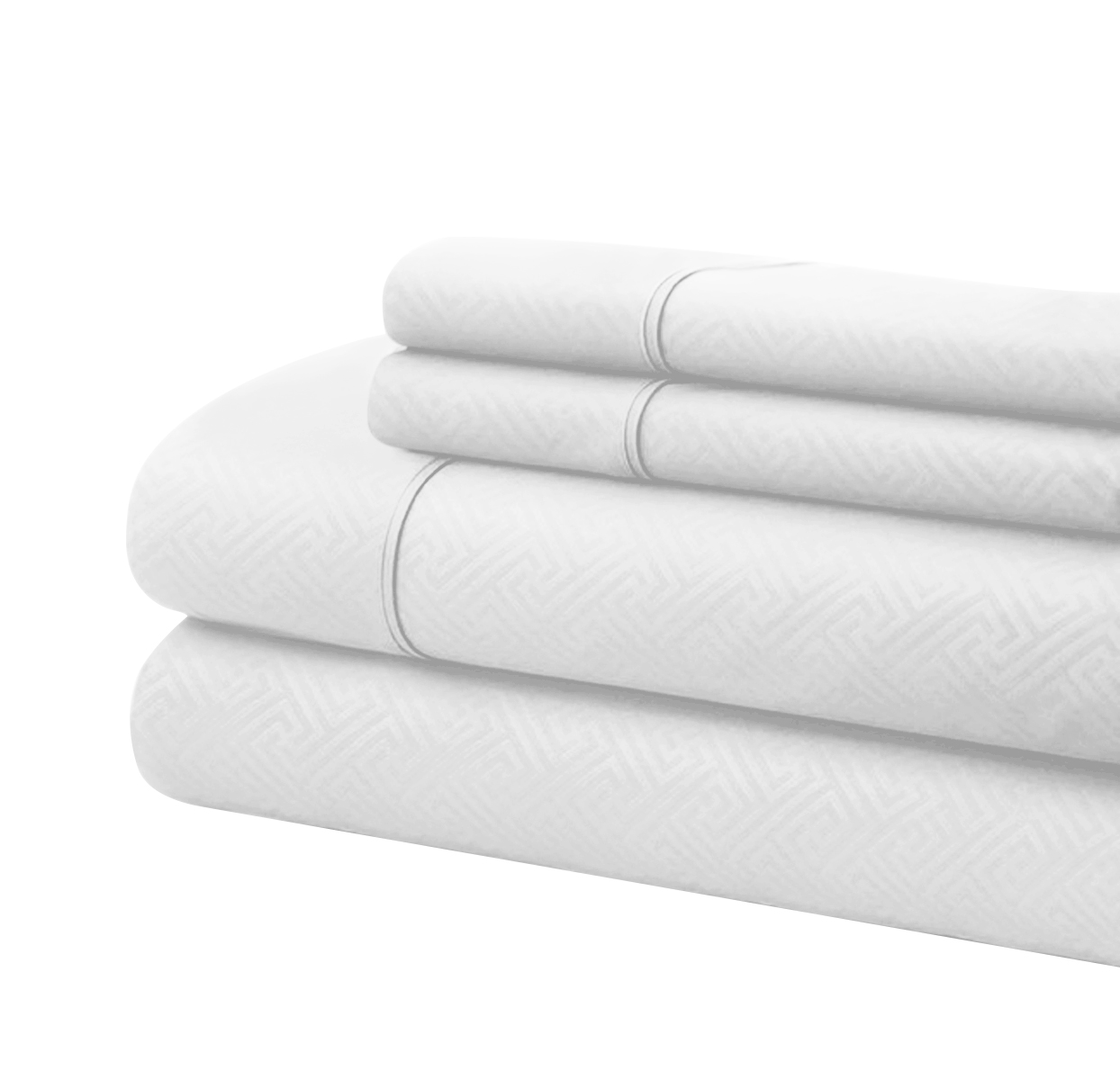 Bassano 1800 Series Embossed Deep Pocket Sheet Set - Super Soft & Wrinkle Free - Luxurious Bed Sheets Set (King, White)