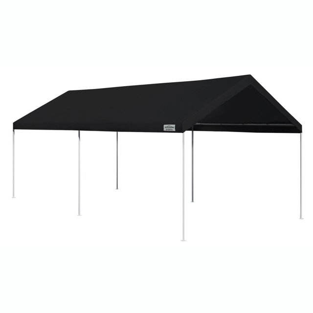 Caravan Canopy Domain Ensemble de Tente à Auvent Instantané à Jambe Droite de 10 x 20 Pieds en Noir, Doté d'Un Dessus en Tissu polyester 150D durable Offrant une protection UV de 99 % et Est Imperméable. l'Auvent Est Soutenu par un Cadre en Acier Robuste Enduit de Poudre avec six Réglages de Hauteur Ajustables et un style à Ferme Relevable pour une Stabilité Accrue. Mesurant 240 x 120 x 98 Pouces, Cette Tente pop-up Offre une Couverture de 200 Pieds Carrés, Idéale pour les Événements Extérieurs