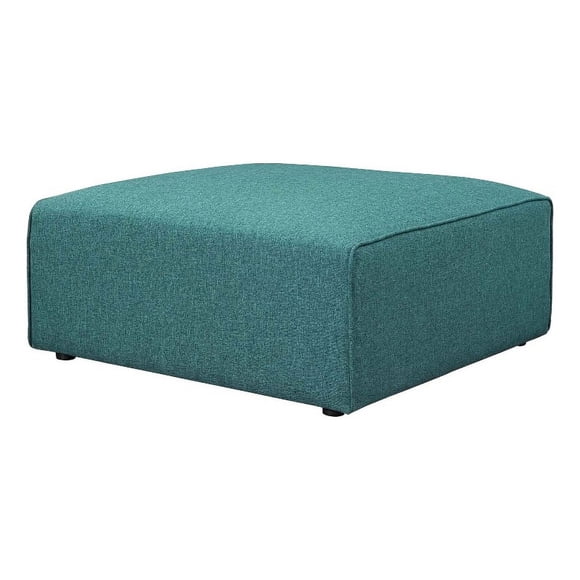 Modway Mingle Modern Style Polyester Fabric Ottoman in Teal Blue Finish