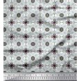 thumbnail image 1 of Soimoi Rayon Crepe Fabric Swirl & Floral Patchwork Decor Fabric Printed Yard 46 Inch Wide, 1 of 3