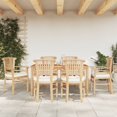 thumbnail image 1 of vidaXL 7 Piece Garden Dining Set Solid Wood Teak, 1 of 5