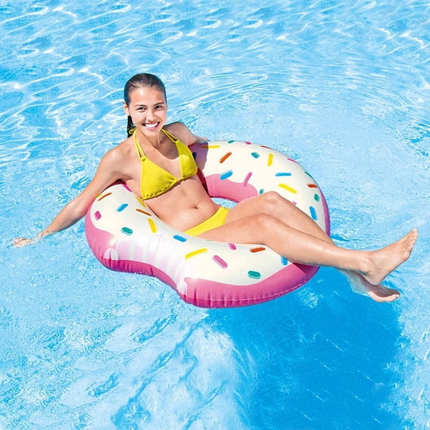 Bouée Piscine Adulte Rayée – Anneau Gonflable 75 Cm – 80 Kg – Plage Fête Été