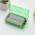 thumbnail image 2 of AHMT Pencil Case With Pencil Sharpener, Large Hard Pencil Box Bulk, Clear Crayon Box Marker Pen Organizer, Plastic Storage Container with Snap Lid, Stackable School Supply Organizer(1PCS, G), 2 of 7