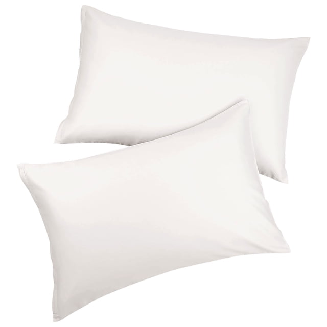 PiccoCasa Pure Cotton Pillowcases 2 Pcs Soft with Zipper Isabelline Standard. A set of two isabelline-coloured pillowcases made from 100% cotton, featuring a soft and durable texture. Each pillowcase measures 20x26 inches (51x66 cm) and includes a zipper closure to keep pillows secure and clean. Designed for comfort and breathability, these pillowcases are suitable for all seasons and compatible with various pillow types. Machine washable and fade-resistant for easy maintenance.