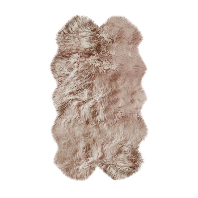 NEW ZEALAND Peau de Mouton QUATTRO RUG 4 Pieds X 6 Pieds avec une texture de Peau de Mouton beige Douce, dense et Naturelle et une Forme Irrégulière, Comprenant 100 % de Véritable Laine NEW ZEALAND et un Endos Antidérapant en Microsuède, Conçue pour une Utilisation Intérieure et Convient comme Housse de Siège Peluche Ou accent Décoratif.