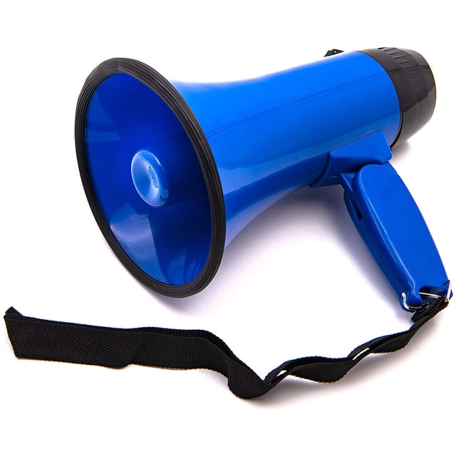 Mégaphone Portable Cor de Taureau 20 Watts avec Sirène/alarme Intégrés - Volume Réglable - Sangle Puissant et Léger