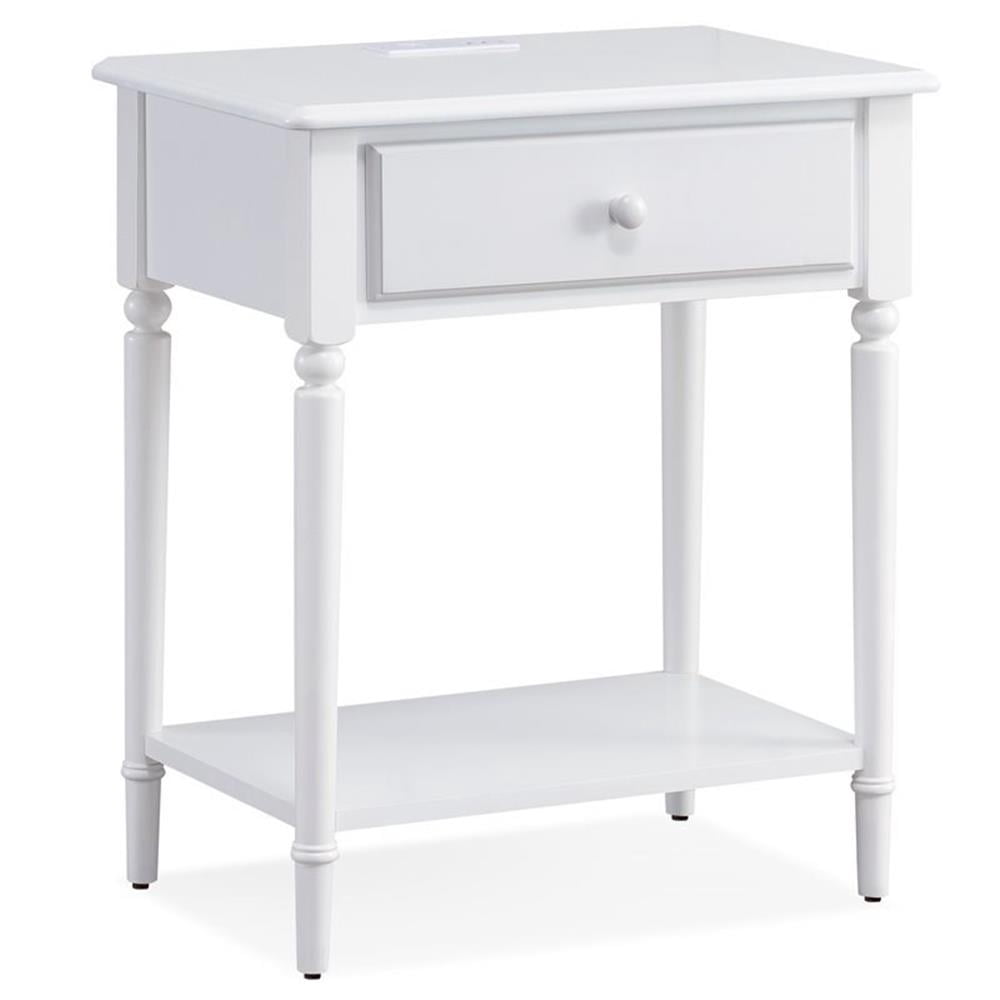 Leick Home Coastal Notions Table de Nuit en Bois Orchidée, Blanc