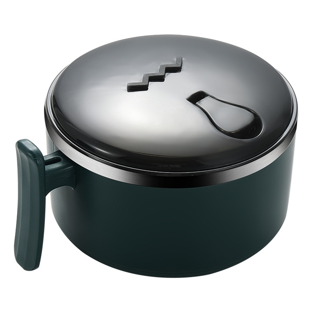 MasteelfCA 1Pc Instant Noodle Bowl with Handle and Lid Stainless Steel Bowl Soup Container