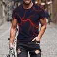 thumbnail image 1 of Qertyioot Hommes Imprimer Manches Courtes Col Rond T-shirt Casual Mode Manches Courtes Dégagement, 1 of 5
