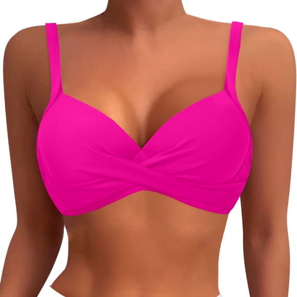 Women's Underwire Push Up Bikini Top - Padded Swimsuit Top with Adjustable Straps & 3-Gear Back Hook - 2025 Bathing Suit Tops (S-XXL)