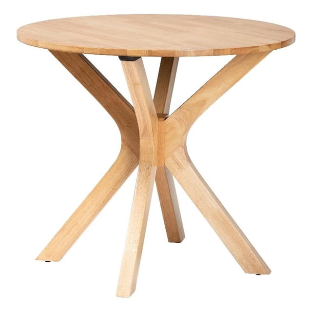 Bowery Hill Table à Manger Ronde en Bois avec Pattes Évasées, Brun