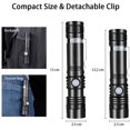 thumbnail image 3 of Lampe de Poche Tactique Rechargeable, Lampes de Poche à DEL à Lumens Élevés (Inclut la Batterie 18650), Lampe de Poche de Poche ONCS avec Pince, Résistante à l'Eau, Zoomable, 4 Modes pour la Randonnée, le Camping, les Urgences, Lot de 2, 3 of 7