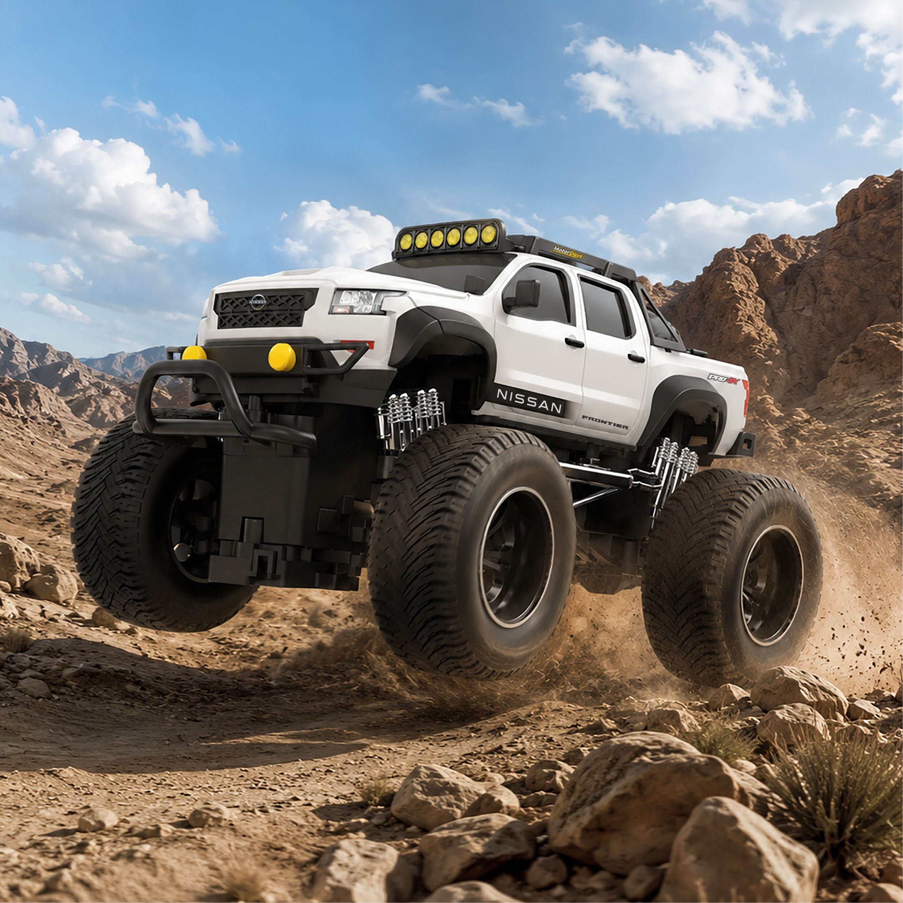 MotorDayz (1:16) Remote Control Nissan Frontier, White, R4-16T57U-WT-CA, Child