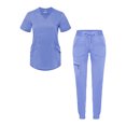thumbnail image 1 of Adar Pro Modern Athletic Scrub Set For Women - Modern V-Neck Scrub Top & Yoga Jogger Scrub Pants, 1 of 1