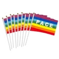thumbnail image 3 of 50/100 Pcs Mini Drapeau de Paix Arc-en-Ciel Drapeau Pacifiste à Main Polyester Drapeau de Paix, 3 of 8