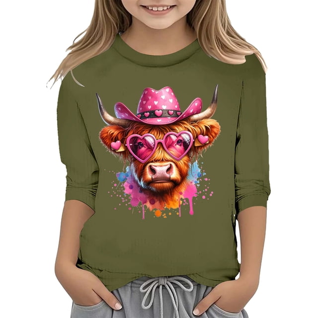 TZEWGL T-Shirts pour Nouveau-Né Imprimé Col Rond Manches Courtes Courtes Raccourcies Blouse pour Bébé Taille 3-4T