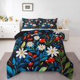 thumbnail image 2 of Erosebridal Floral Print Bedding Toddler Comforter Set, Cartoon Botanical Down Comforter, Mushroom Room Decor, Reversible 2pcs, 2 of 8
