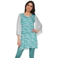 thumbnail image 1 of Moomaya Kurtis Courtes en Poly-Crêpe pour Femmes, Robe à Manches Kimono Imprimée, Haut Indien, 1 of 5