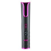Cordless Automatic Hair Curler, Portable Wireless Curling Iron with LCD Display, Fast Heating, Adjustable Temperature, Auto Rotating Ceramic Barrel Curling Wand USB Rechargeable, Grey