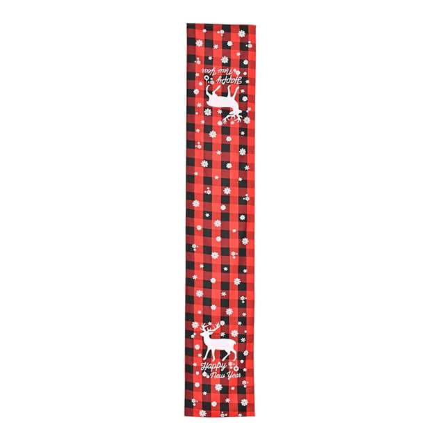 Chemin de Table de Noël Lavable Nappes à Carreaux Rouges Imprimées Tapis Rectangulaires Napperon Lavable Cuisine Anniversaire Maison Salon Décorations Orignal