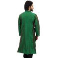 thumbnail image 4 of Atasi Kurta Dupion Vert à Col Officier pour Homme, Manches Longues, Chemise Ethnique - Grand, 4 of 7