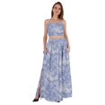 thumbnail image 1 of Bimba 2 Pcs Robe de Plage Sexy pour Femmes Imprimée Smockée Crop Top & Longue Jupe Ensemble, 1 of 7