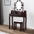 thumbnail image 3 of Patiojoy Ensemble Coiffeuse Table et Commode avec Lumière DEL, Brun, 3 of 8