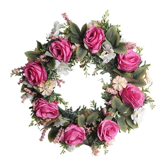 POINTERTECK Spring Peony Wreath Simulation Spring Wreath Flower Door Wall Hanging Home Decoration Mother‘s Day Easter Gate Fence Decoration Wreath Spring Gardening Decorations for Easter