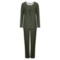 thumbnail image 4 of Timegard Ensembles de Pyjamas pour Femmes Confortables, Haut à Manches Longues Froncé à Col Rond et Pantalon, Tenues de Pyjama Amples pour l'Automne, 4 of 6