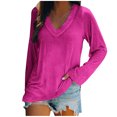 thumbnail image 1 of KIHOUT Spring Winter Womens Tops Fashion Casual Long Sleeve V-Neck Solid Color Ladies Tops Blouse, 1 of 4
