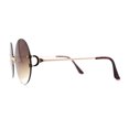 thumbnail image 4 of Luxury Designer Style Rimless Hippie Round Circle Lens Sunglasses Gold Brown, 4 of 4