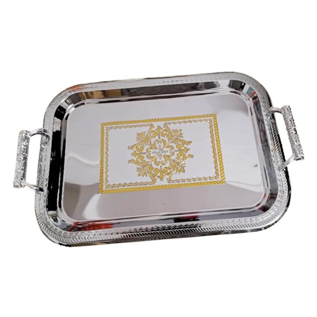 tredstone Nordic Vanity Platter Breakfast Tray for Eating Storing Table Living Room Argent S