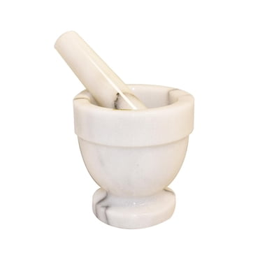 Verka Marble Mortar Pestle Set, 4 inch